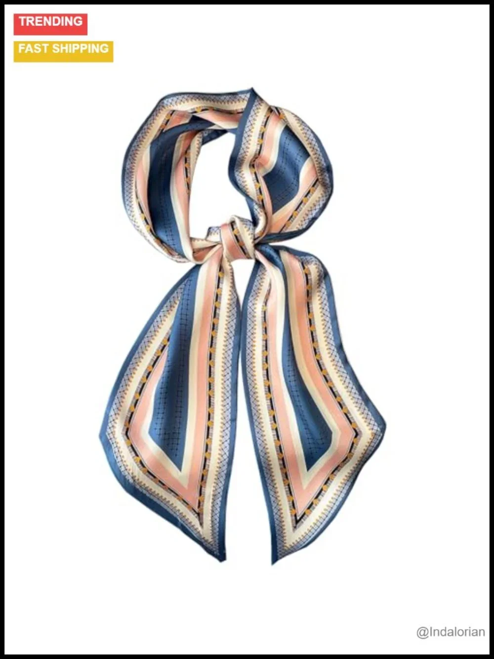 Silky Long Thin Satin Fashion Scarf for Head Hair Neck Purse Bag